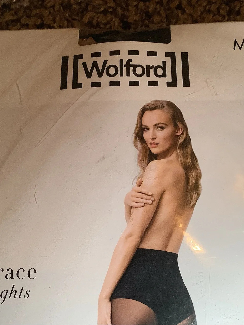Wolford Grace tights, lacing/corset overknee design, color gobi/black, size: M